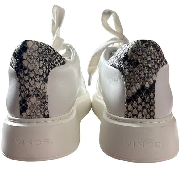 Vince Rhea Platform Sneakers Snake Skin Aspen Off White Size 9.5 - Picture 2 of 5